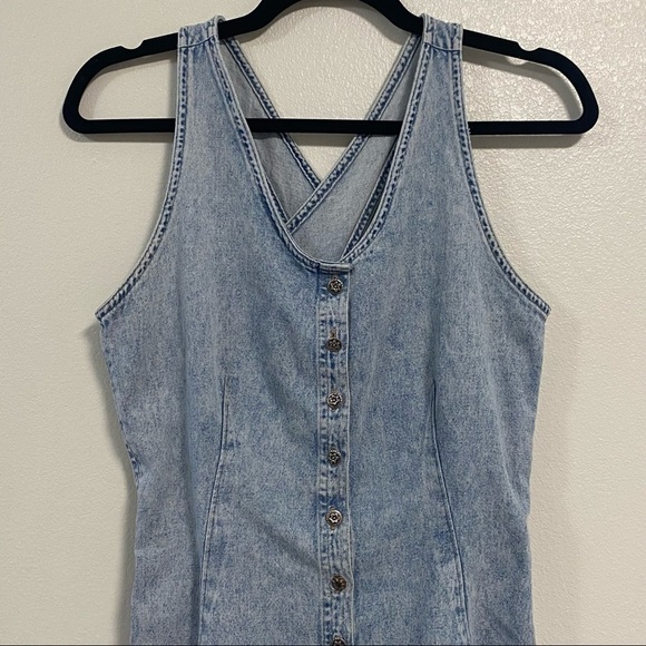 Styles to Go Acid Wash Jean Romper Sleeveless Size Medium - Picture 2 of 10